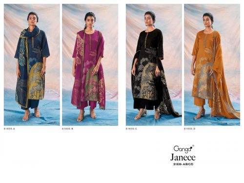 Janece S1830 By Ganga Printed Cotton Dress Material Catalog